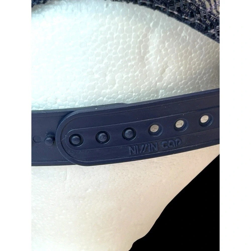 Nissin Vintage‎ 80s Foamy Meshback Snapback Adjustable Baseball Cap Navy Blue